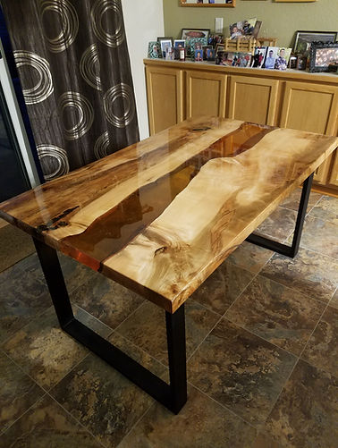 Live Edge Maple Resin River Table