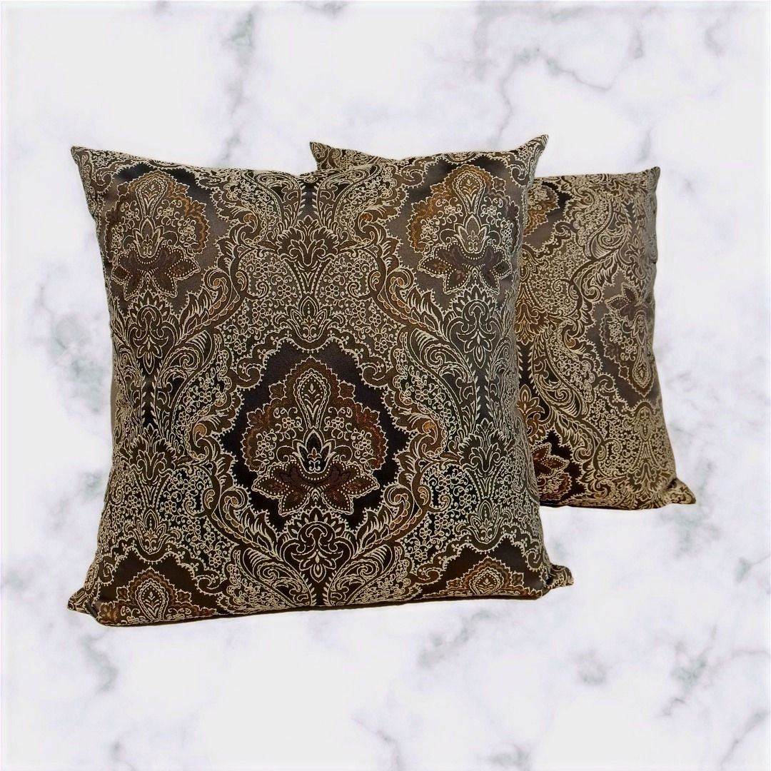 Cojín Alejandria taupe - Arabescos grandes