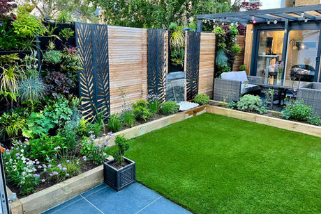 Contemporary family garden design-Kingston
