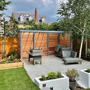 Large split level family garden