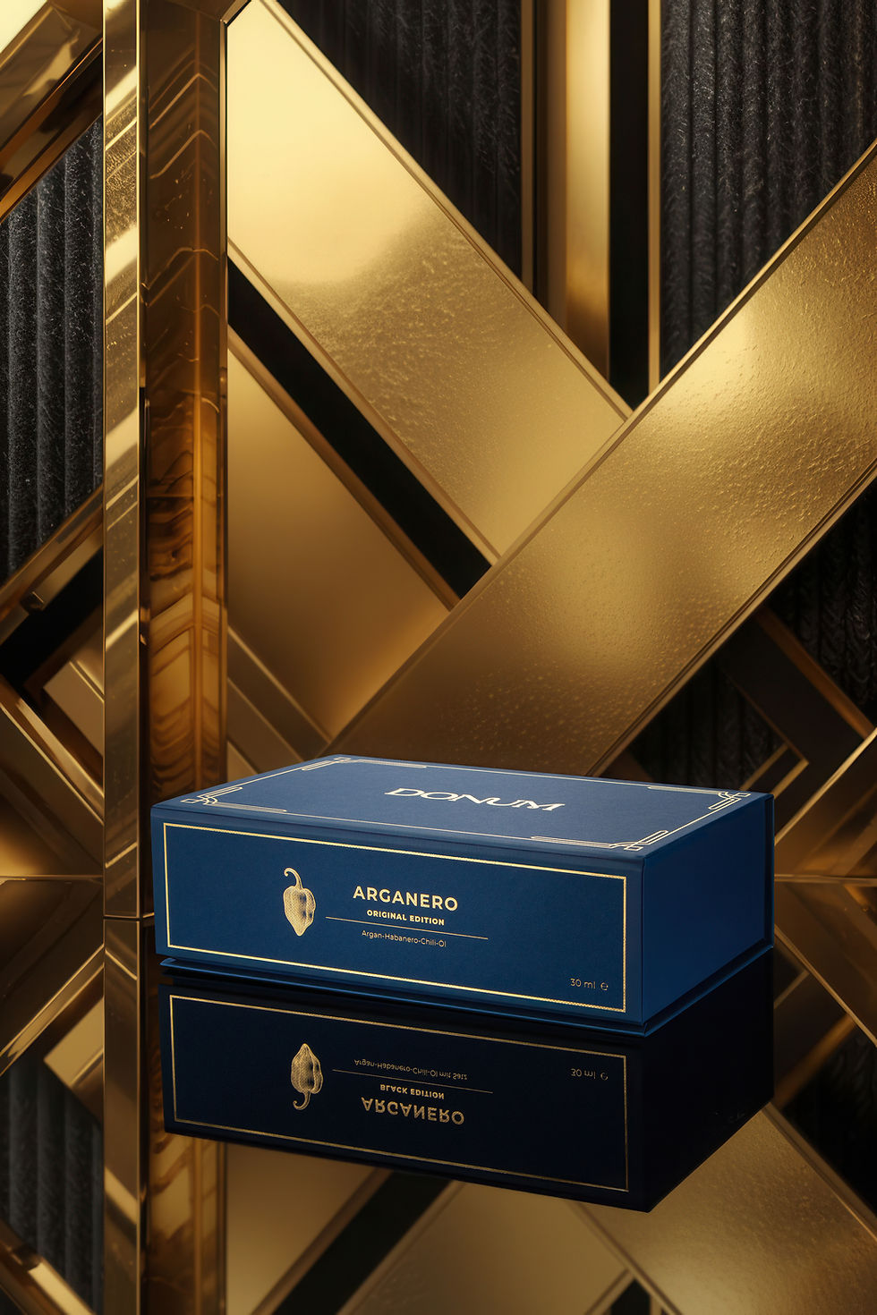 DONUM exklusives Habanero-Chili-Öl in magnetischer Luxus-Verpackung