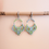 Miniature : Boucles d'oreilles micro macramé bohème acier inoxydable vert pomme argenté