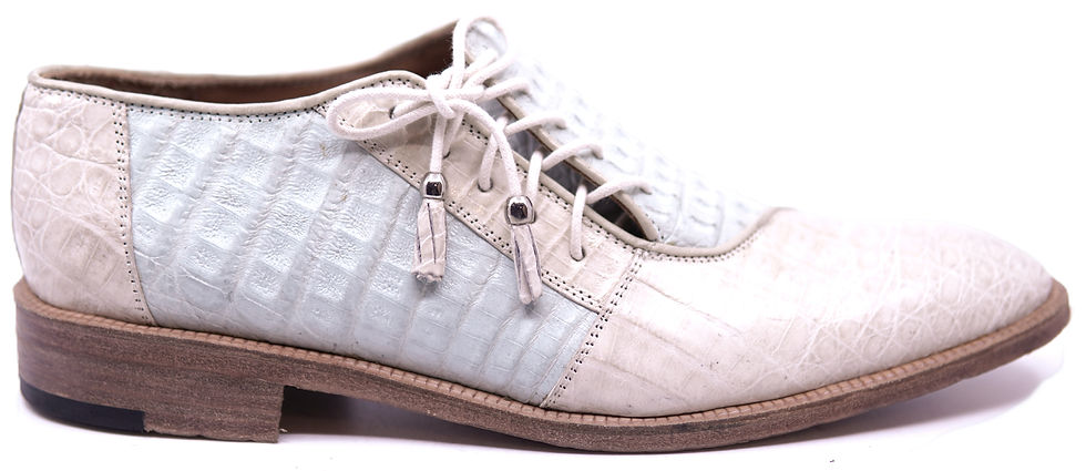 Genuine Beige & Baby Blue Crocodile Dress Shoe