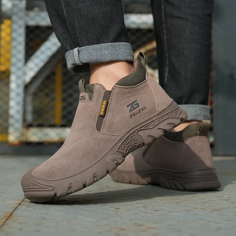 Thumbnail: Suede Leather Steel Toe Shoes