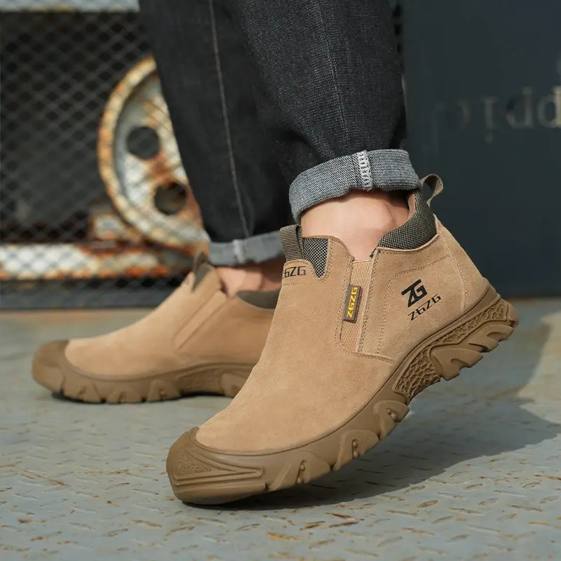 Thumbnail: Suede Leather Steel Toe Shoes