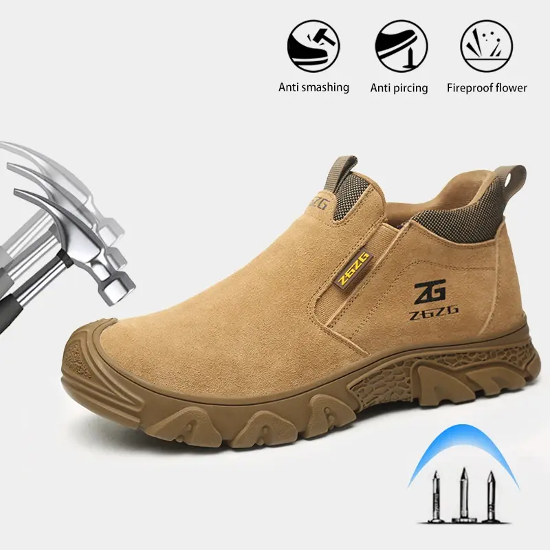 Thumbnail: Suede Leather Steel Toe Shoes