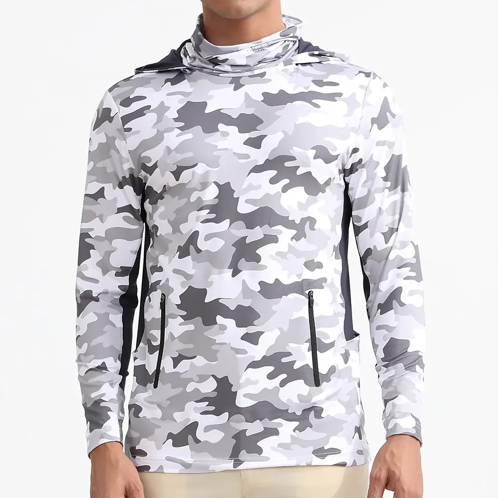 Thumbnail: Camo Fishing Hoodie With Mask