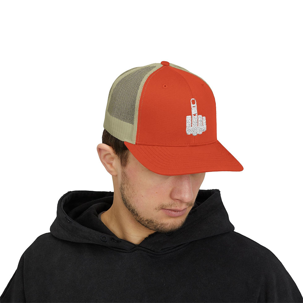 Thumbnail: Trucker Cap — Rhinestone Middle Finger Graphic Snapback