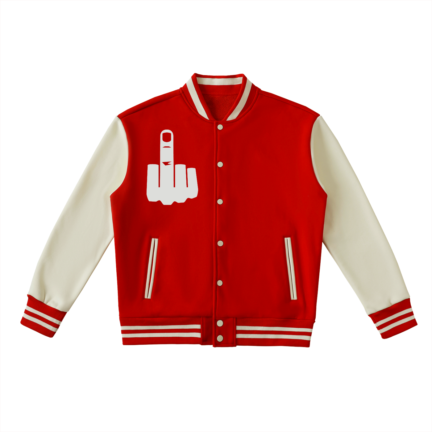 Two-Tone Fleeced Varsity Jacket