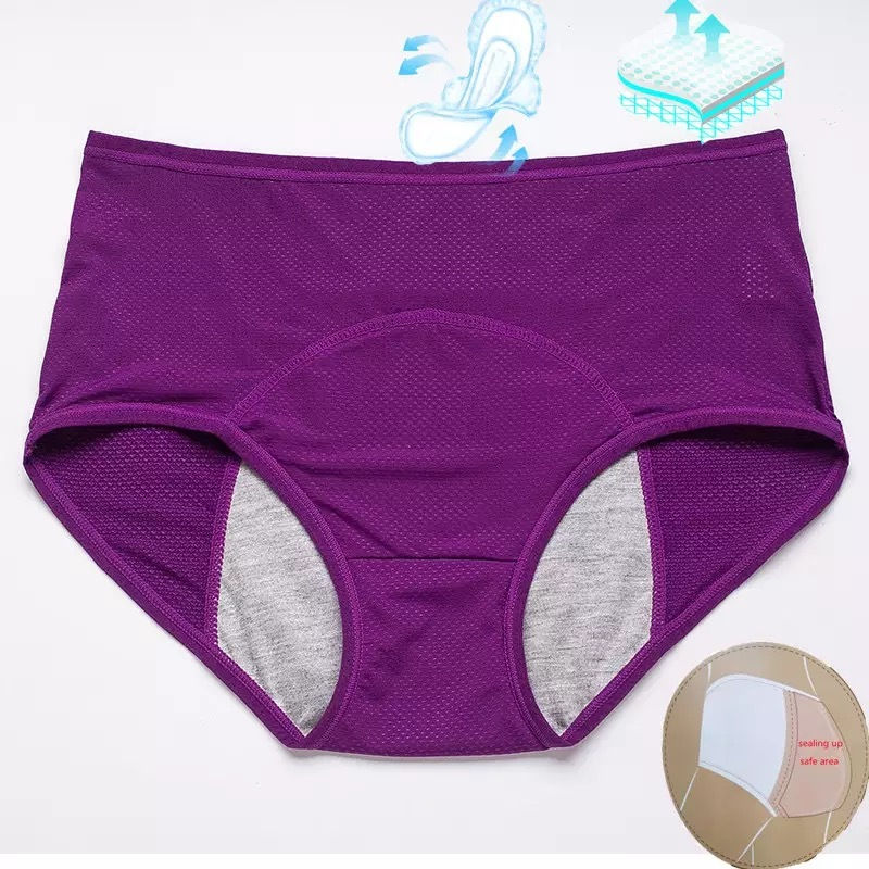 Leak Proof Menstrual Panties Women Underwear Period Cotton Waterproof Briefs Plu
