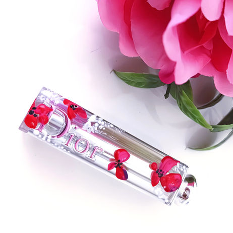Rouge à lèvres Dior peint à la main, personnalisé à l'acrylique - dessign floral