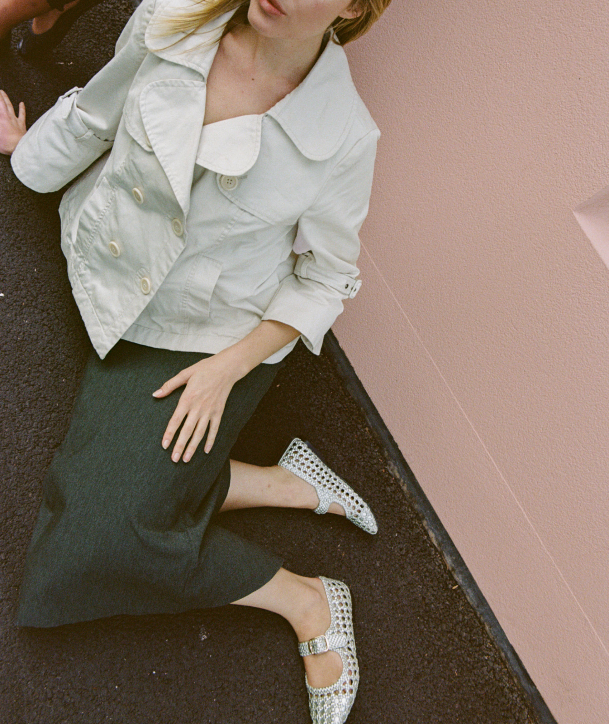 Vintage designer cropped trench coat