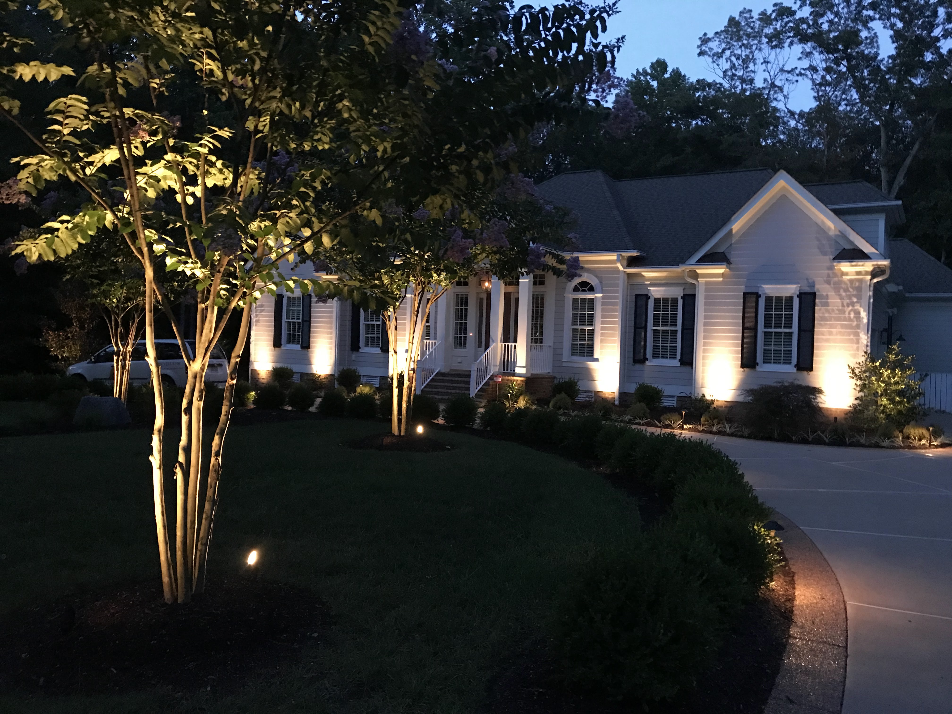 Light up your property for ambiance, security, and holiday decoration. 