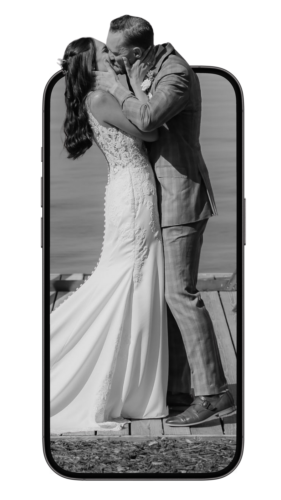 First Kiss Wedding Iphone Photo