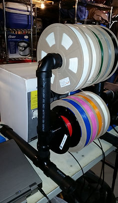 Rack with filament spools
