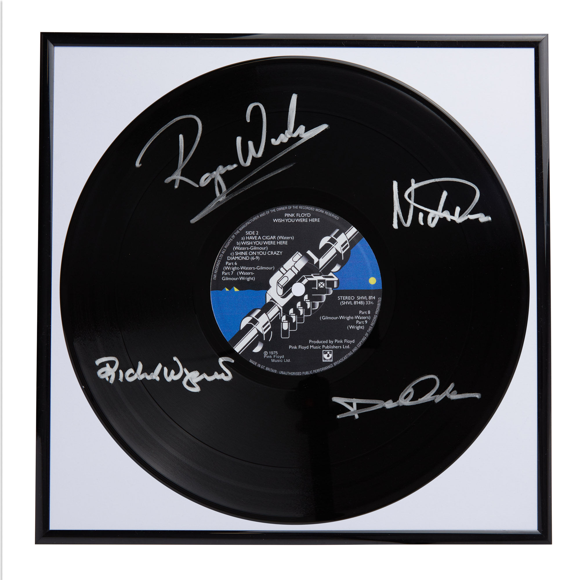Pink Floyd Wish You Were Here Autographed Vinyl Record Framed