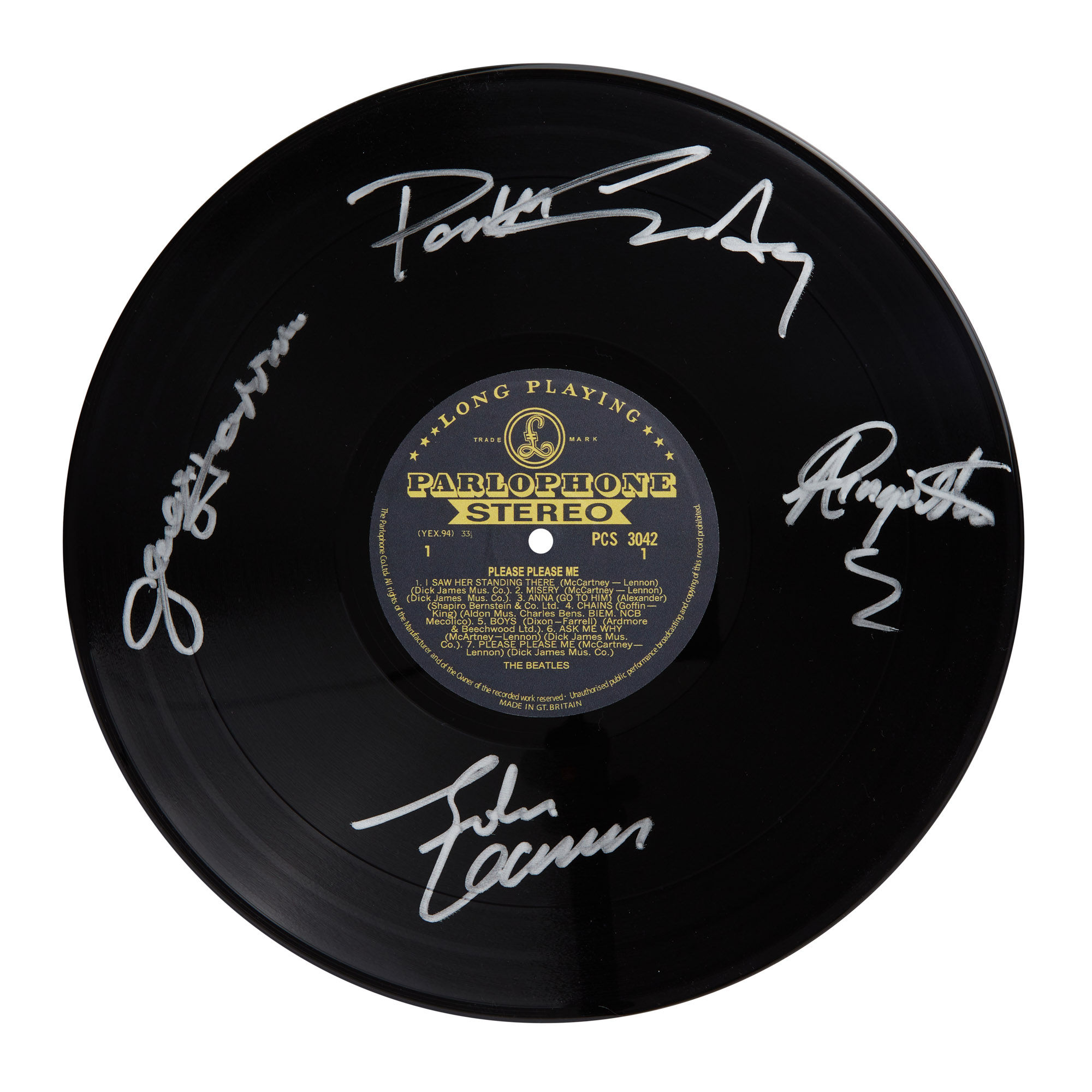 The Beatles Please Please Me Autographed Vinyl Record