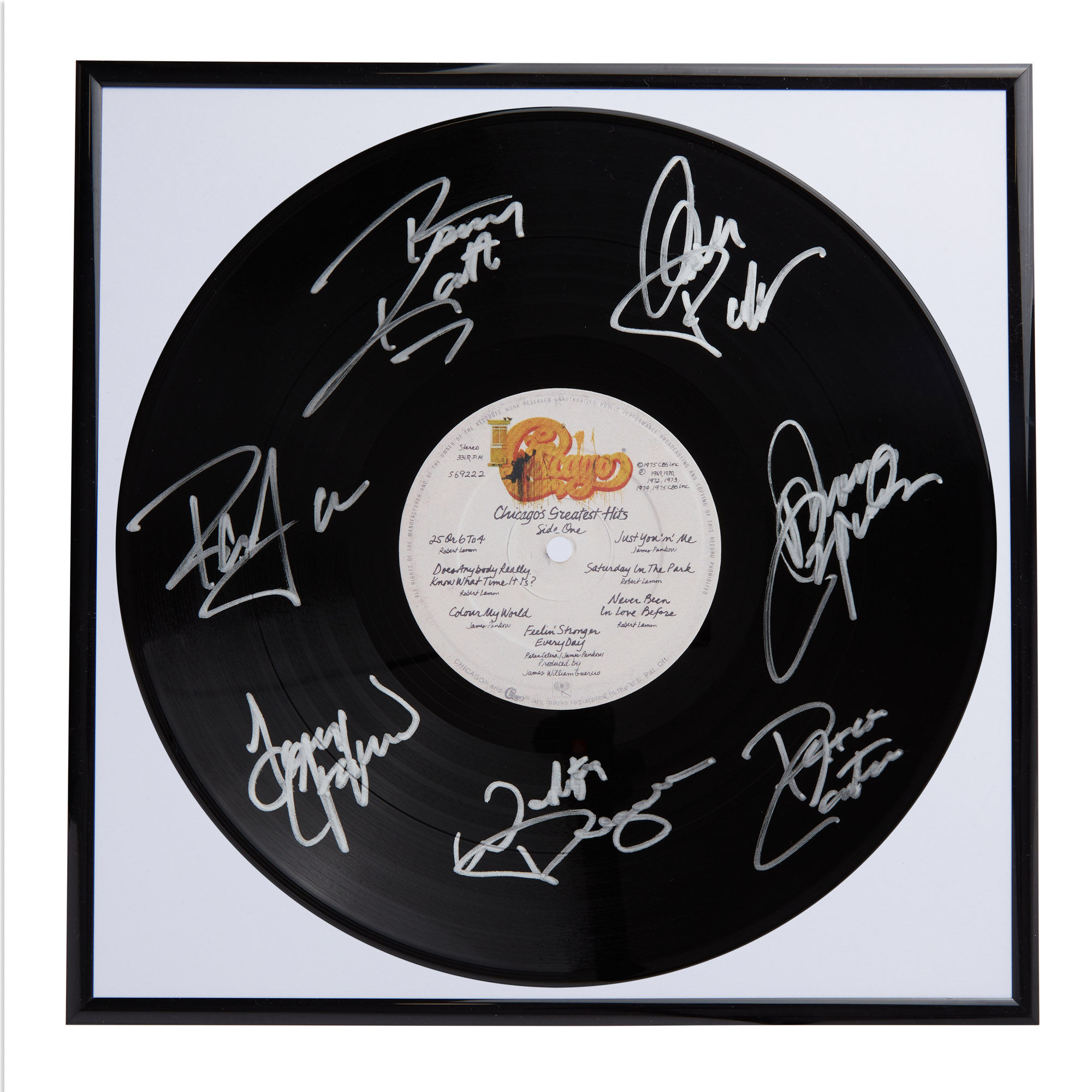 Chicago Greatest Hits Autographed Vinyl Record Framed