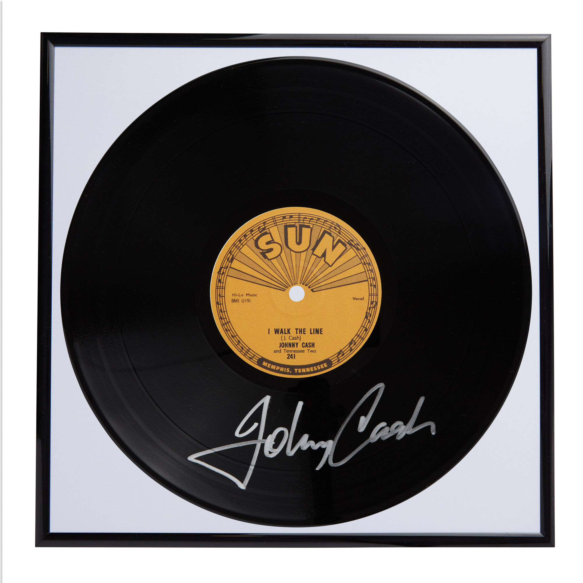 Johnny Cash I Walk The Line Autographed Vinyl Record Framed