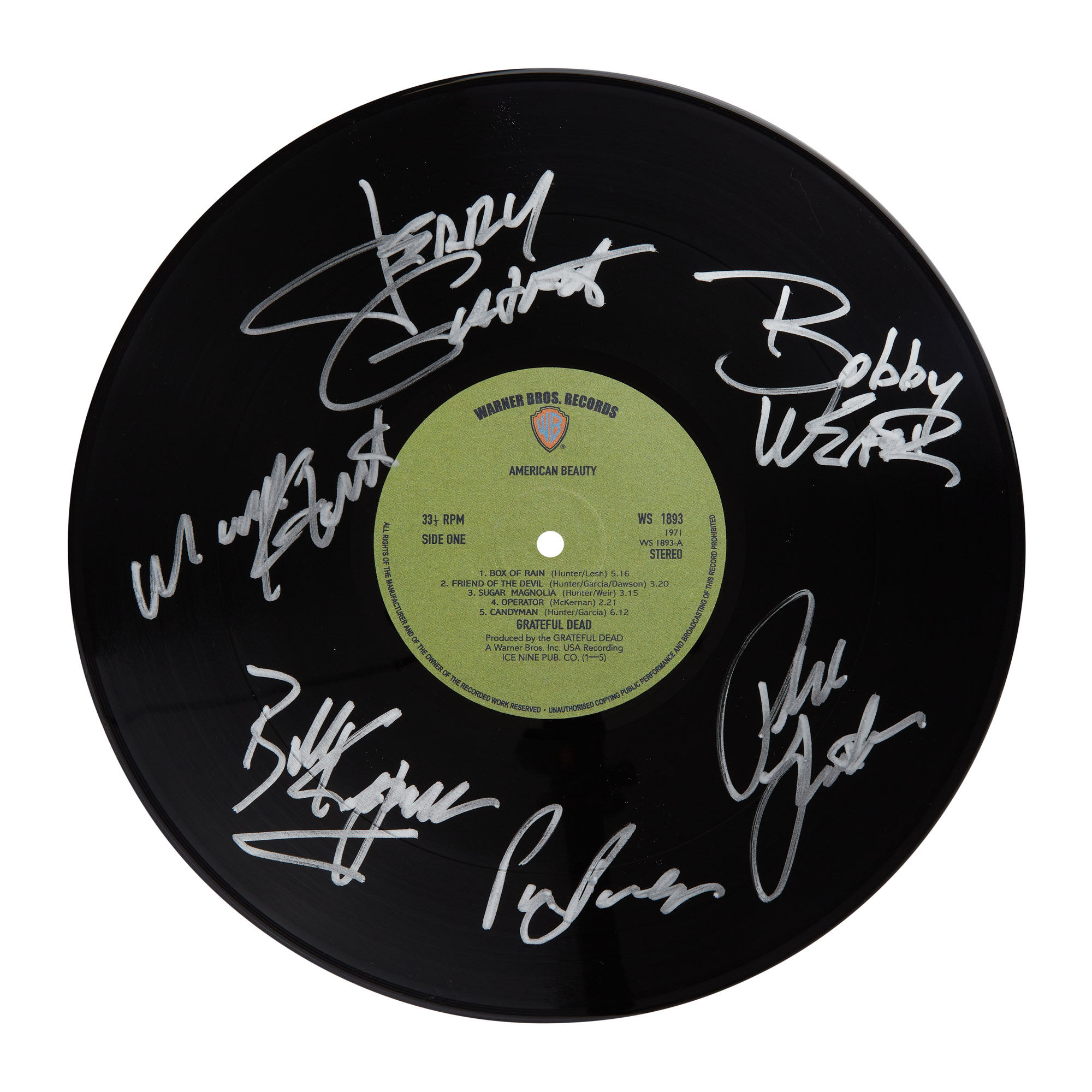 Grateful Dead American Beauty Autographed Vinyl Record
