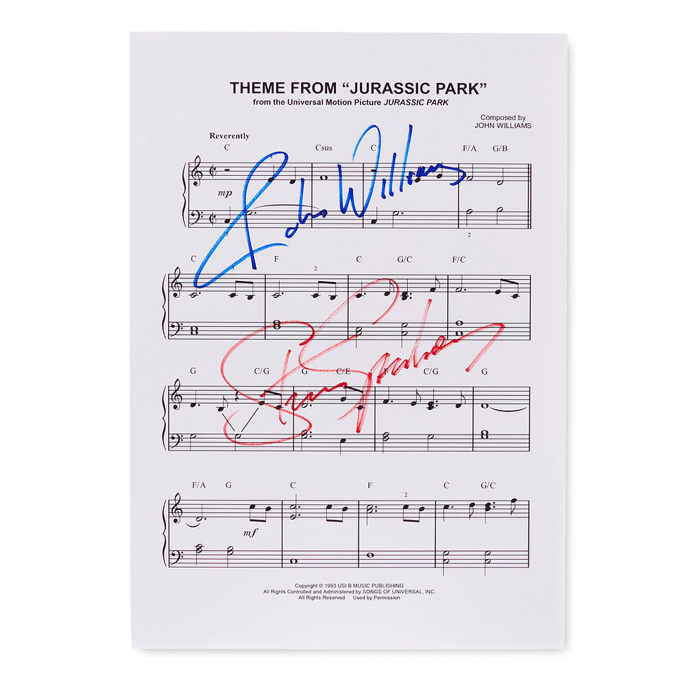 Theme From Jurassic Park Autographed A4 Sheet Music