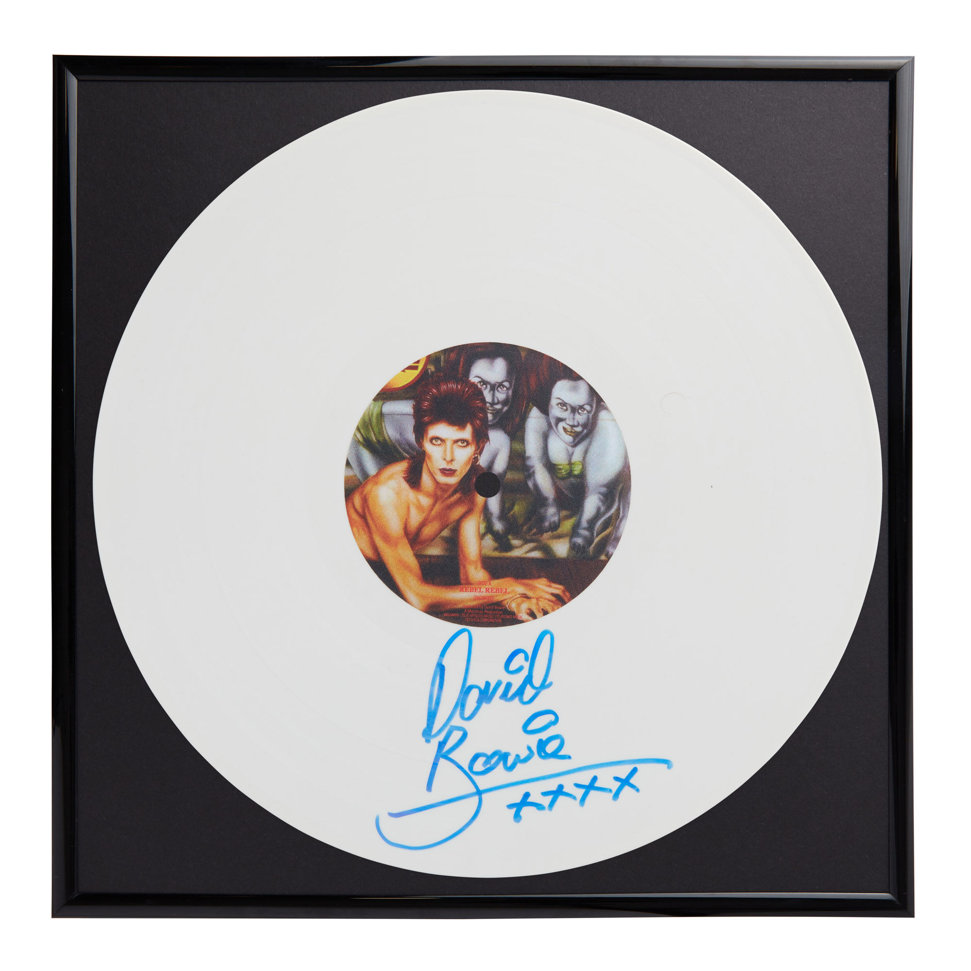 David Bowie Diamond Dogs Autographed Limited Edition White Vinyl Record Framed