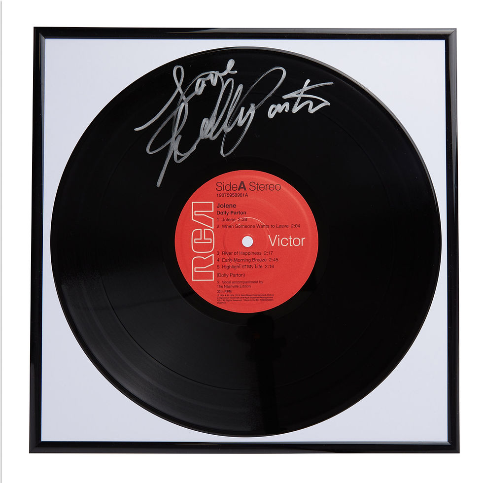 Dolly Parton Jolene Autographed Vinyl Record Framed