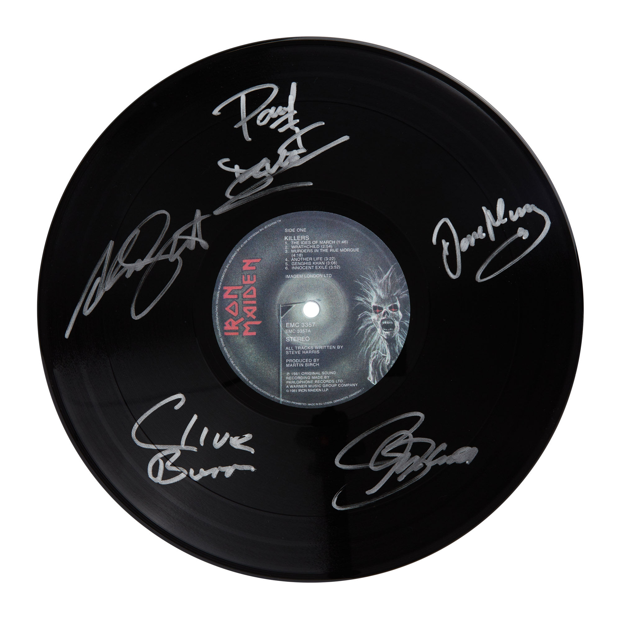 Iron Maiden Killers Autographed Vinyl Record