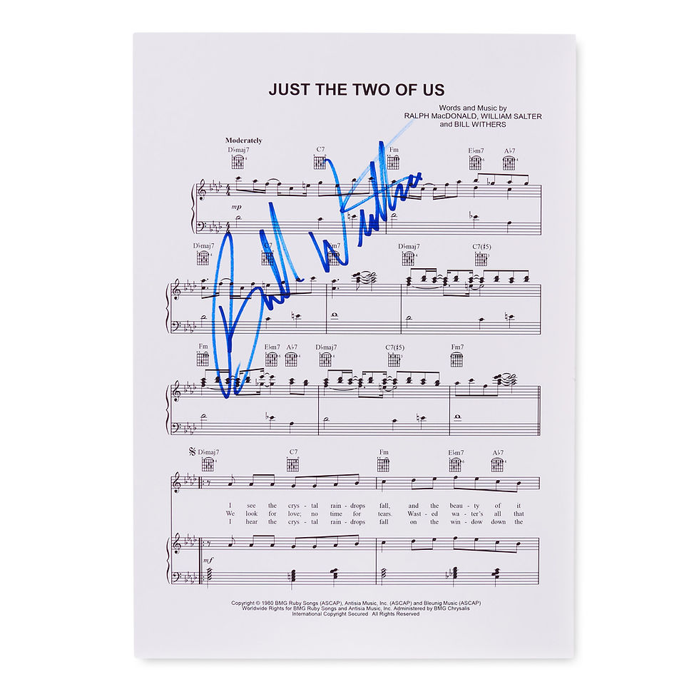 Bill Withers Just The Two Of Us Autographed A4 Sheet Music