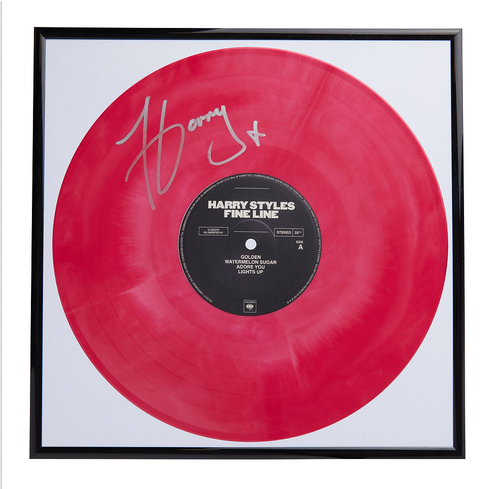 Harry Styles Fine Line Autographed Limited Edition Pink Vinyl Record Framed