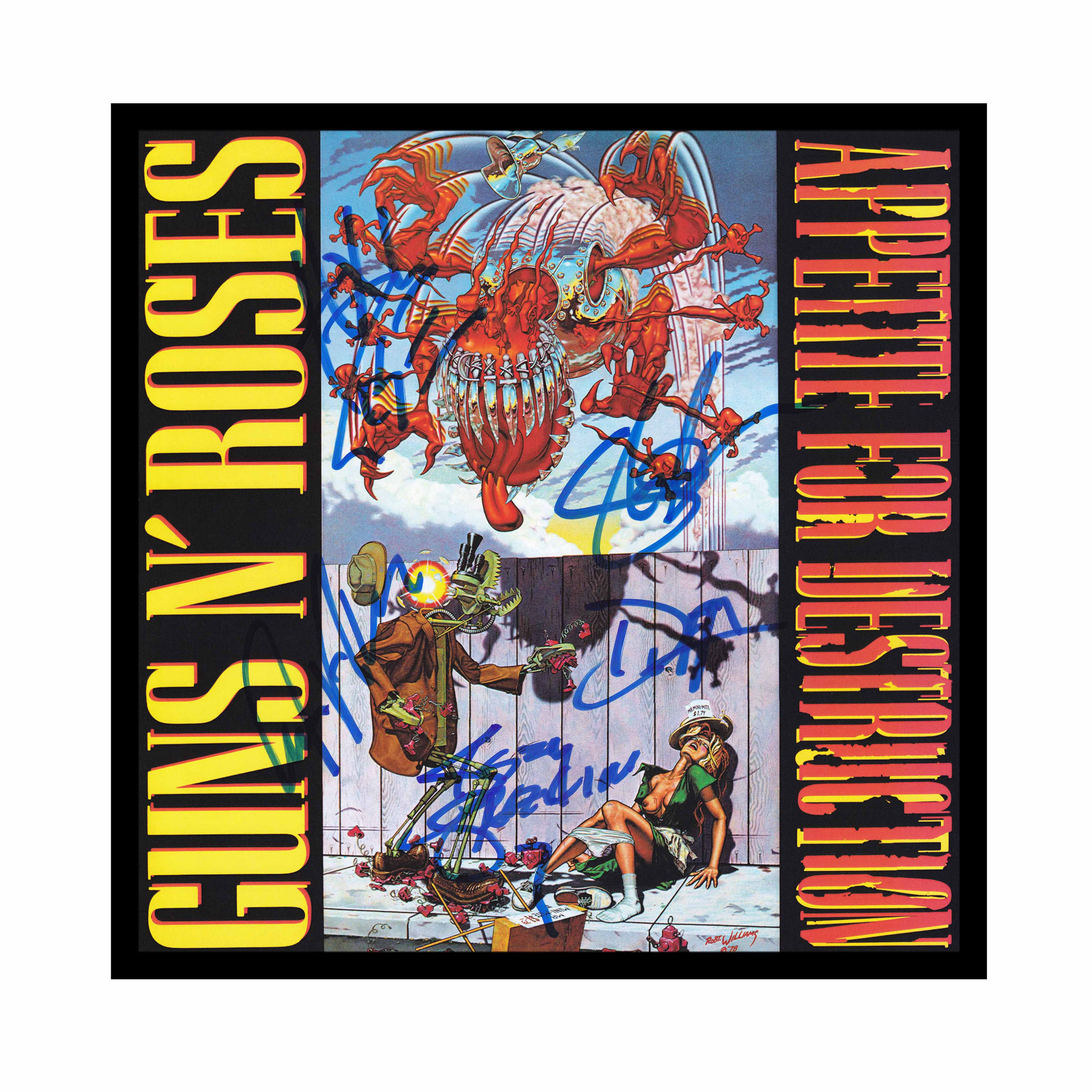Guns n Roses Appetite For Destruction Autographed LP Cover