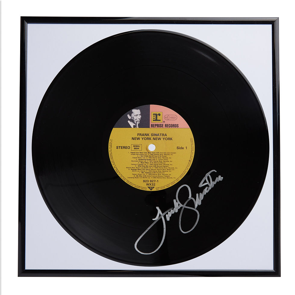 Frank Sinatra New York New York Autographed Vinyl Record Framed