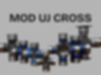 Steel universal joints with blue accents on a gray background. Text reads "MOD UJ CROSS" above the joints.