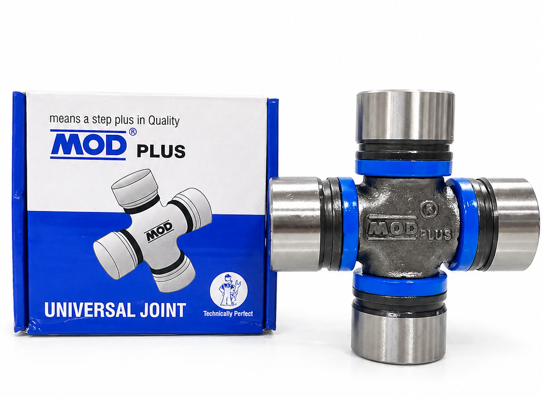 MOD PLUS universal joint beside its blue-and-white box on a white background, with product text and logo visible