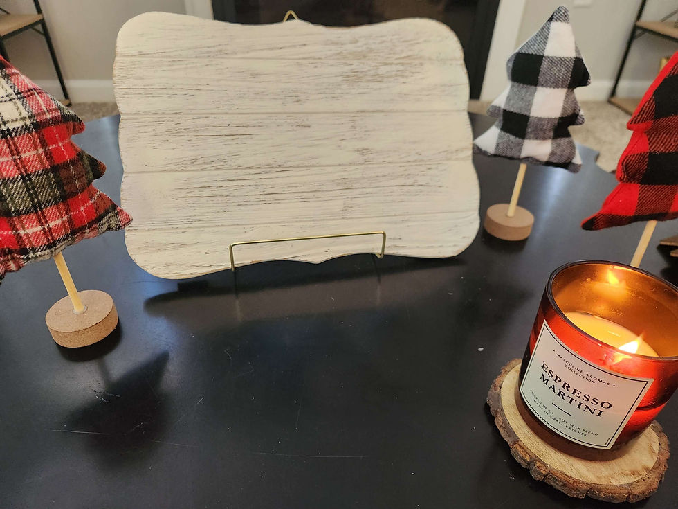 Large White Scallop-edged Wooden Sign (Customizable)