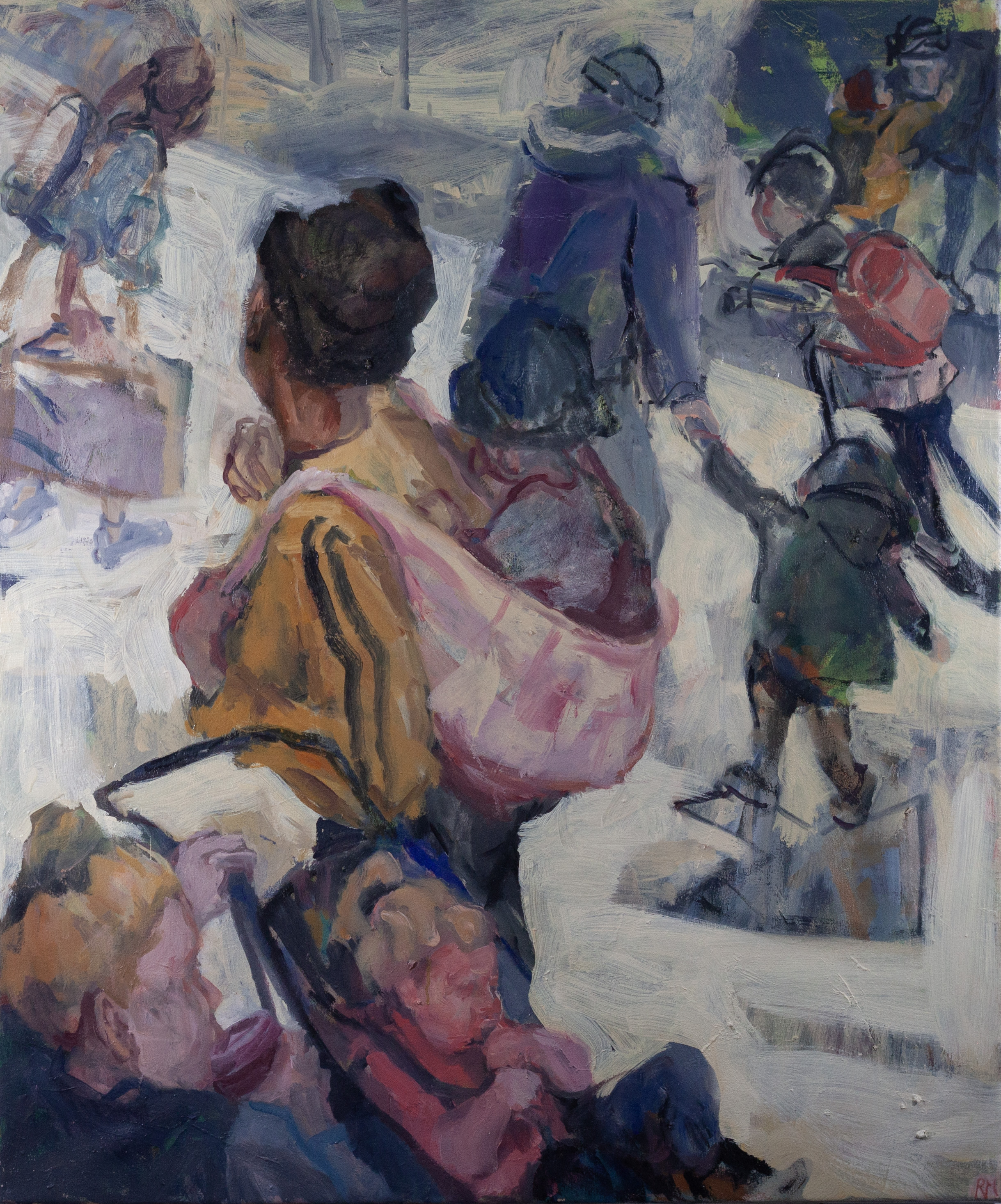 Painting, Figurative, Children, Expressionist, Oil Painting