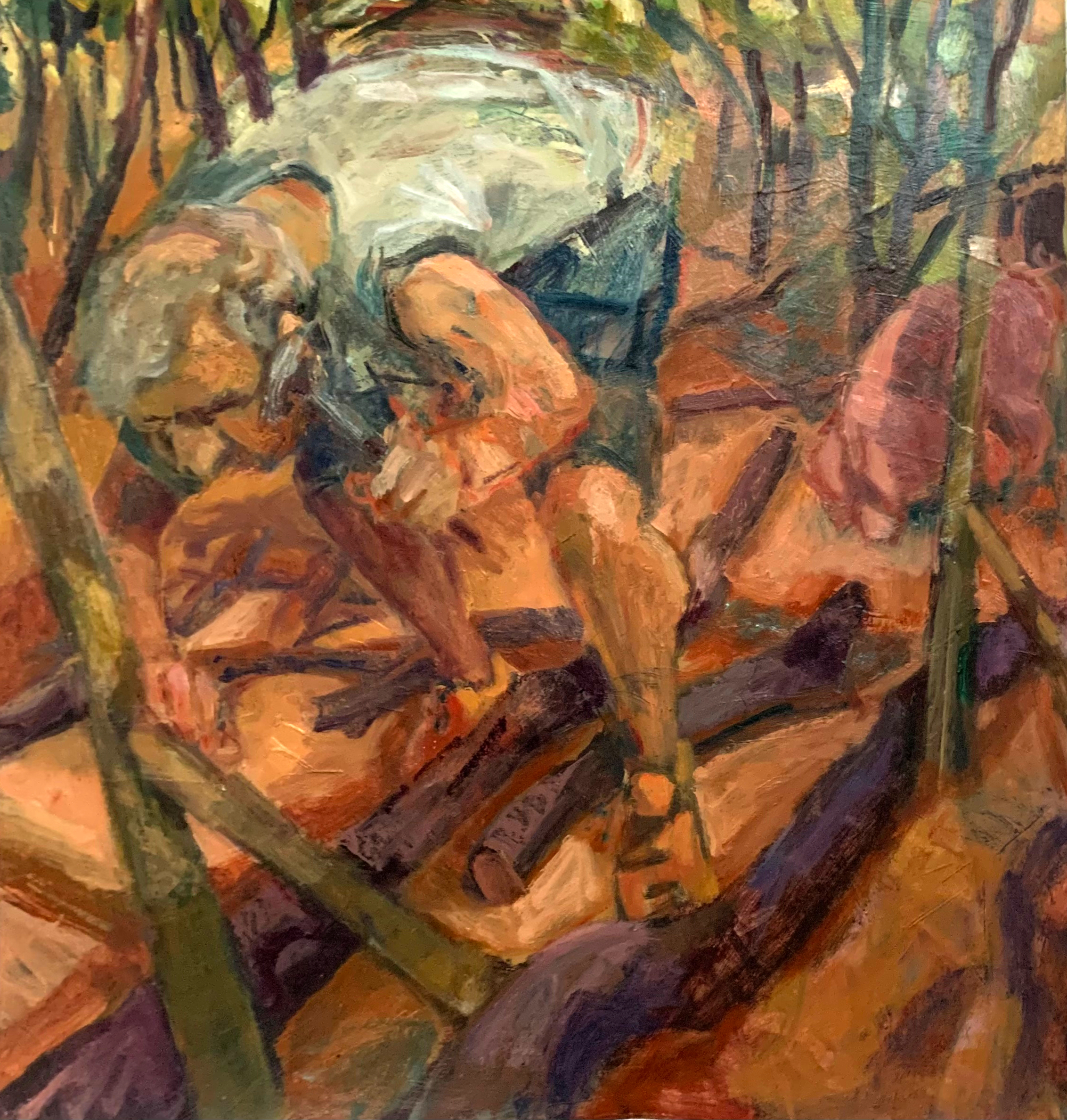 Painting by Rachel Mercer. Perimeter Fence