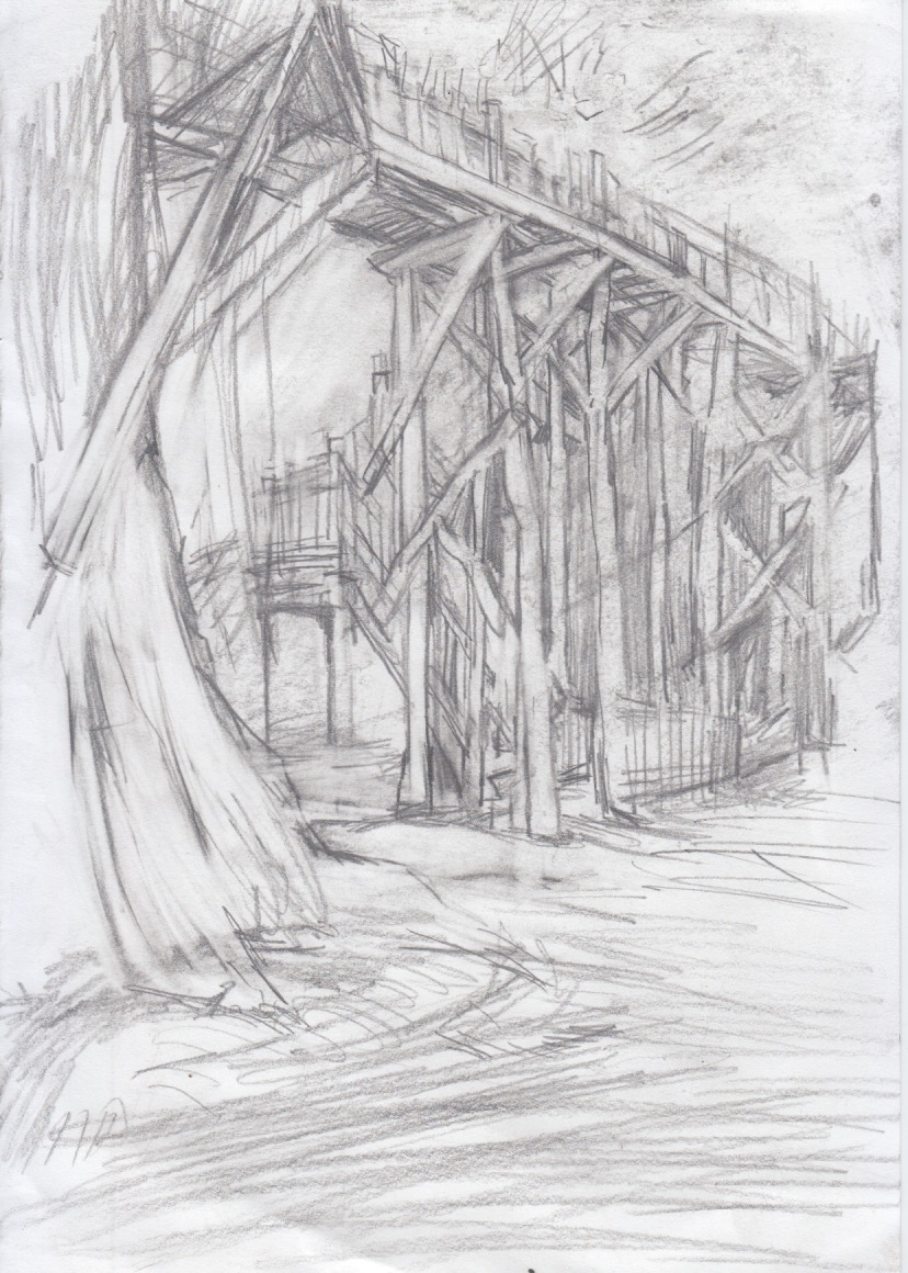 Dumfries House Artist Residency. TreeWalk. Drawing, drawing outside