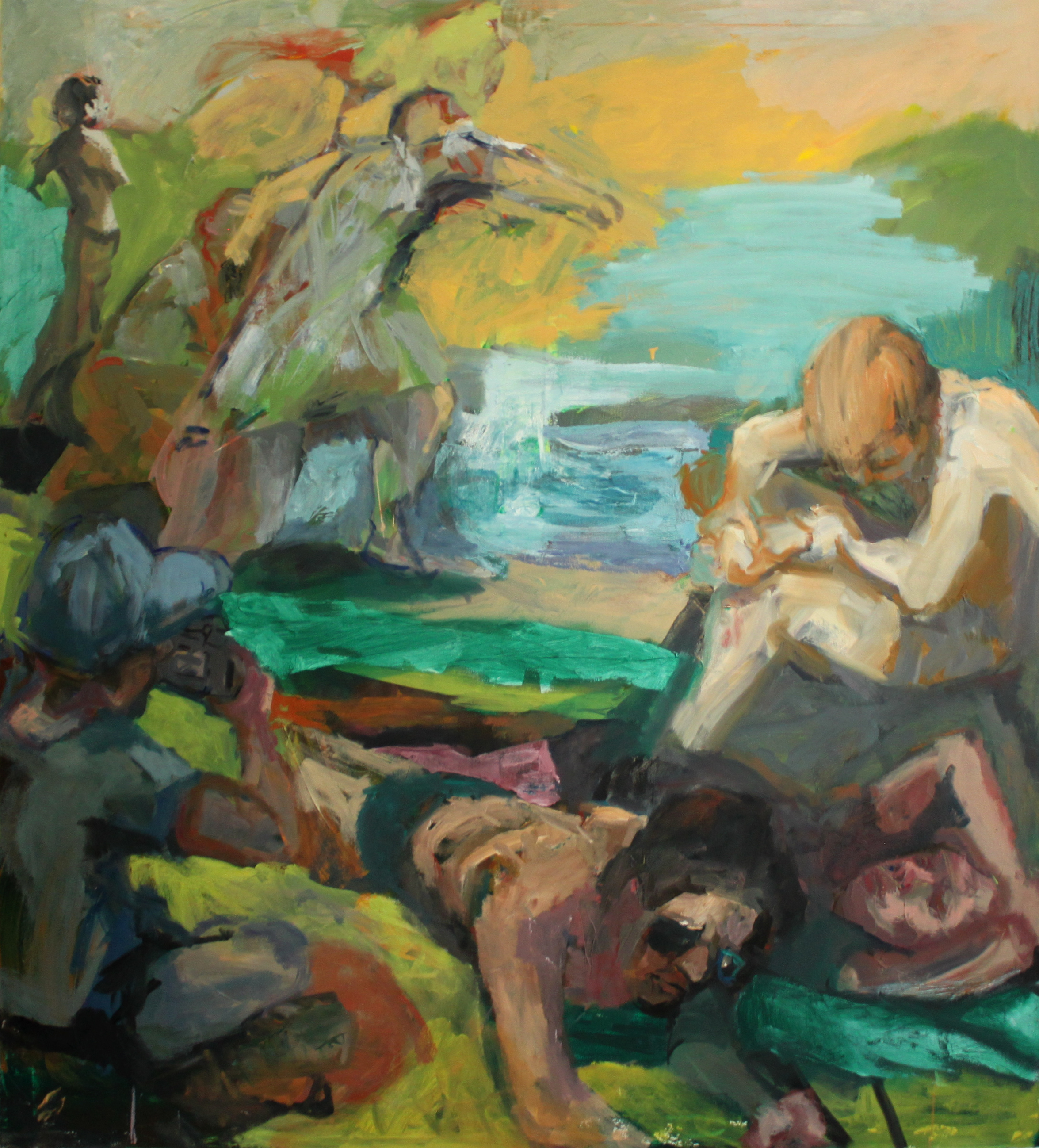 Painting, Figure Ground, Figurative, Expressionist, Children's Playgrounds, Paint