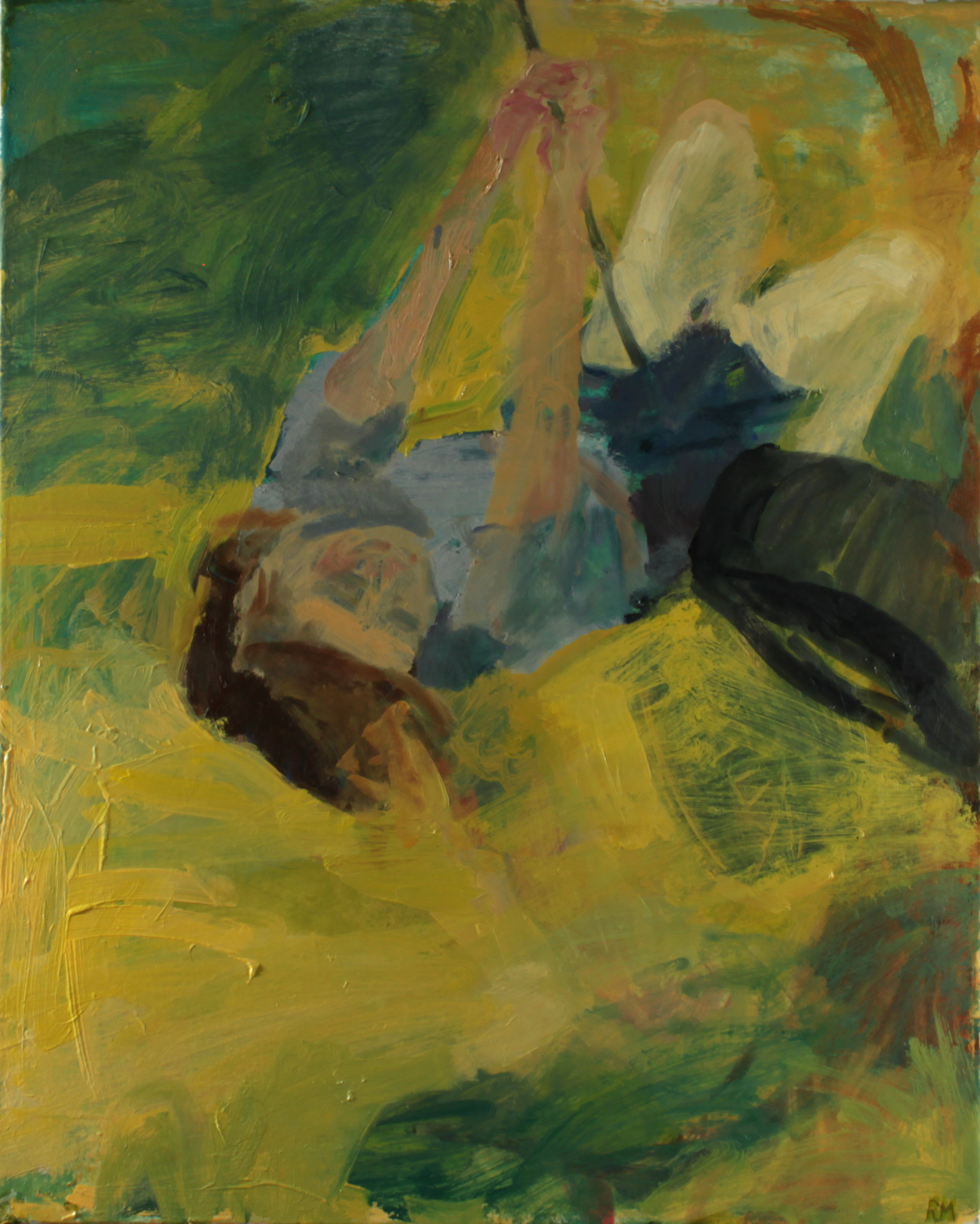 Children playing, Child swinging, oil painting, figurative painting, contemporary painting, figures in action, moving figures, painterly, paintings of children