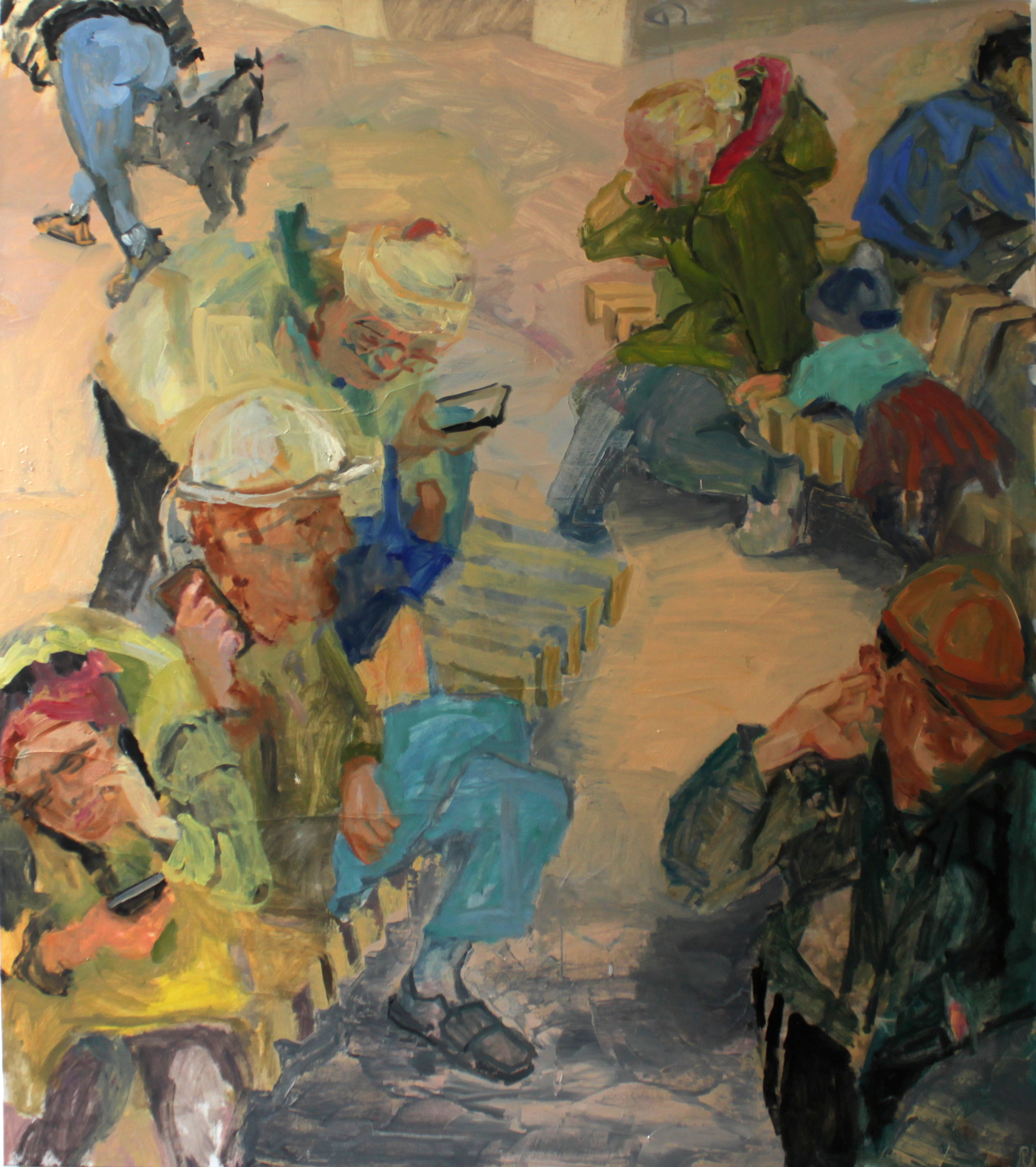Rachel Mercer, Painting, Figurative, Expressionist, Oil Paint, Shopping Centre, 