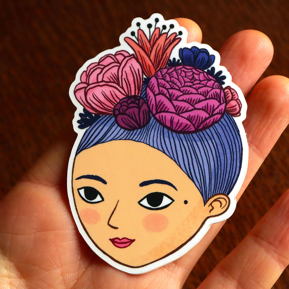 Sticker "Demoiselle fleurie"