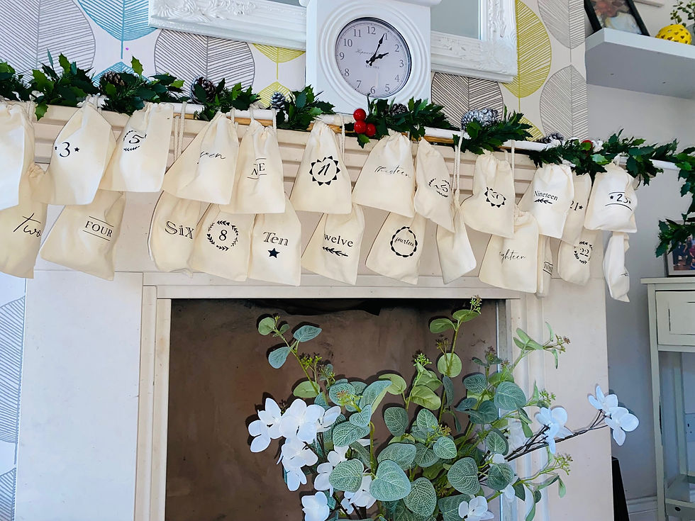 Thumbnail: Reusable canvas advent calendar bags