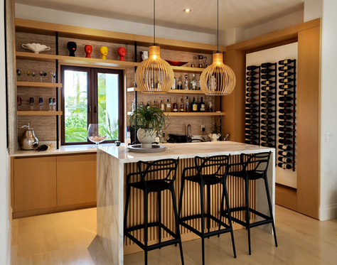 Custom cabinetry bar Key Biscayne