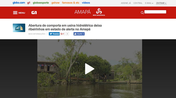 Reportagem sobre efeitos da construção da barragem da Usina Cachoeira Caldeirão / News on the constr