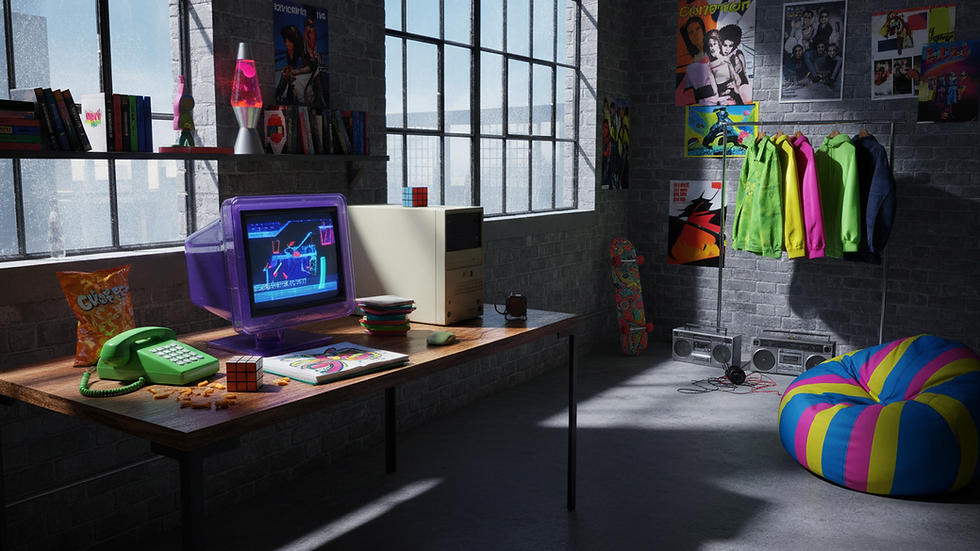 Eye-level view of a modern creative studio workspace in Shoreditch