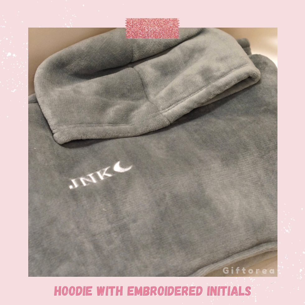 grey hoodie initials embroidery blackpink jennie