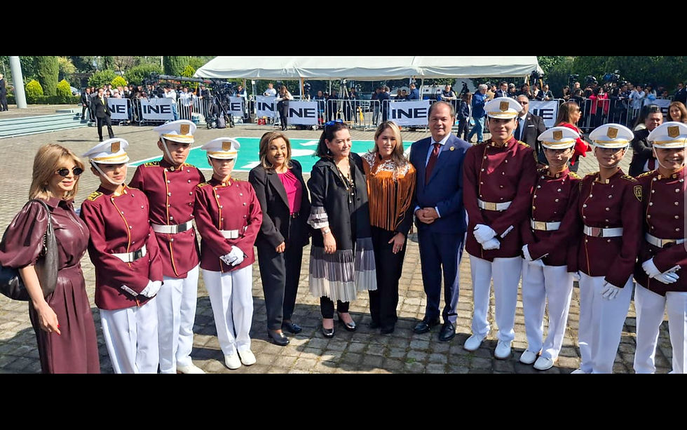 Escolta de bandera de la FEV-UAT destaca en ceremonia del INE en el inicio del Proceso Electoral 2026-2027