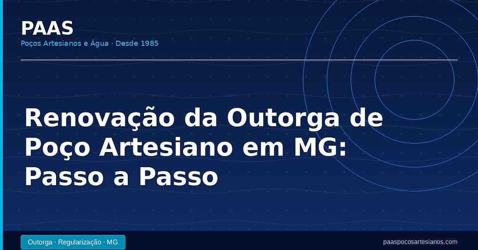 outorga de poco artesiano no igam em mg guia completo 2026