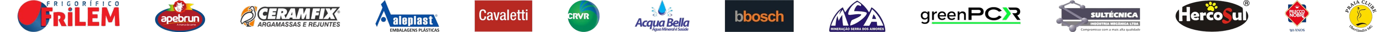 Clientes: Frilem, Apebrun, Ceramfix, Aleplast, Cavaletti, CRVR, Acqua Bella, Bbosch, MSA, greenPCR, Sultécnica, HercoSul, Pilecco Nobre, Praia Clube